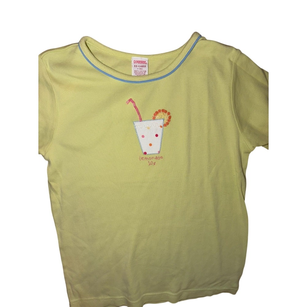 Vintage Gymboree Lime‎ Green Lemonade 10c Sequin T-Shirt XX-Large 7